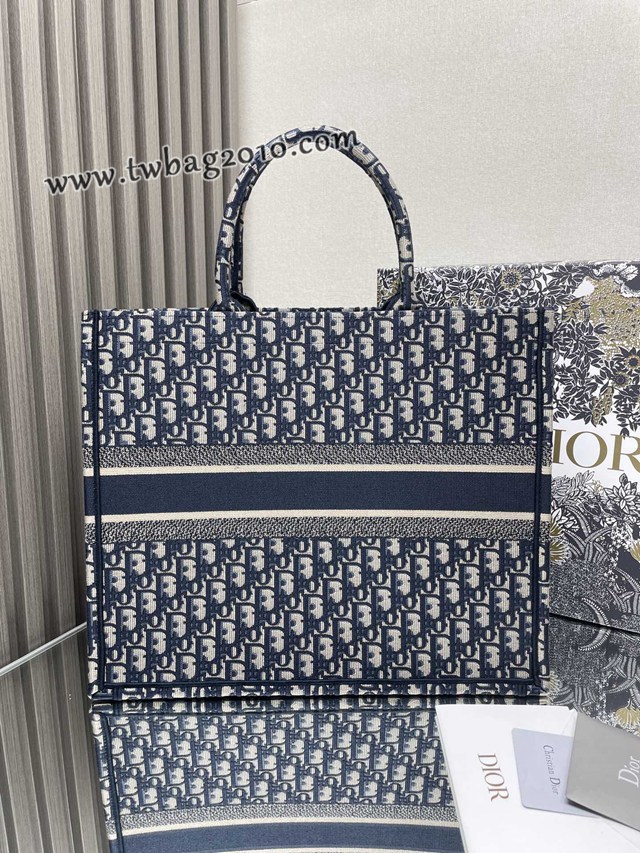 Dior专柜新款TOTE包迪奥高仿原单经典老花蓝大号购物袋手提托特包 djfk1366